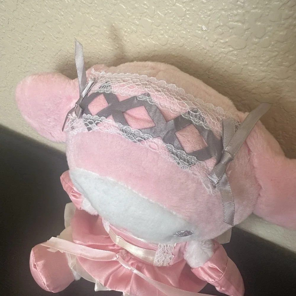 Sanrio My Melody‎ Pink Plush Hello Kitty Japan Maid Ribbon Head Piece 10 Inches
